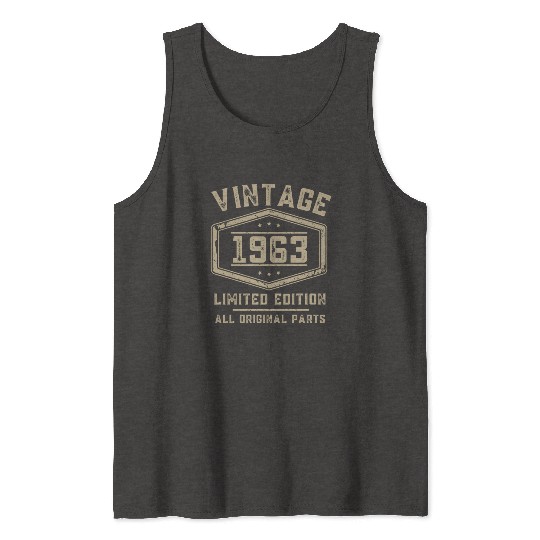 60 Years Vintage 1963 Retro 60th Birthday Tank Tops