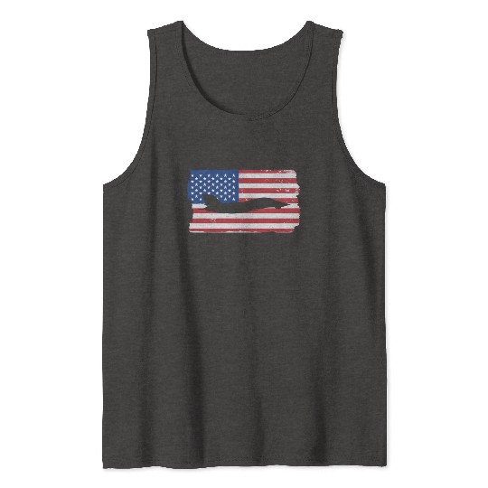 F-14 Tomcat Fighter Jet American Flag F14 Tomcat Tank Tops