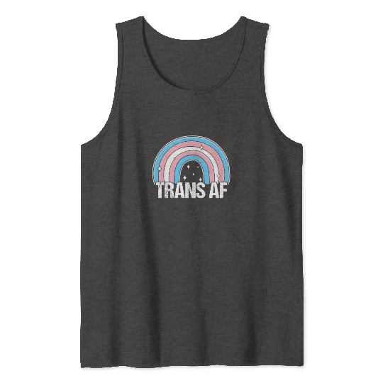 Trans AF Transsexual Transgender Pride Flag Rainbo Tank Tops