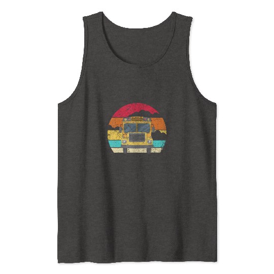 Retro Yellow School Bus for School Bus Driver andj Tank Tops