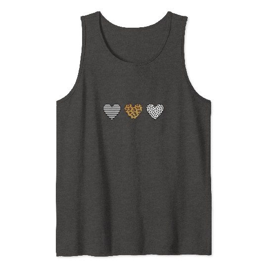 Three Hearts, Leopard Print, Dot, Stripe Tank Tops