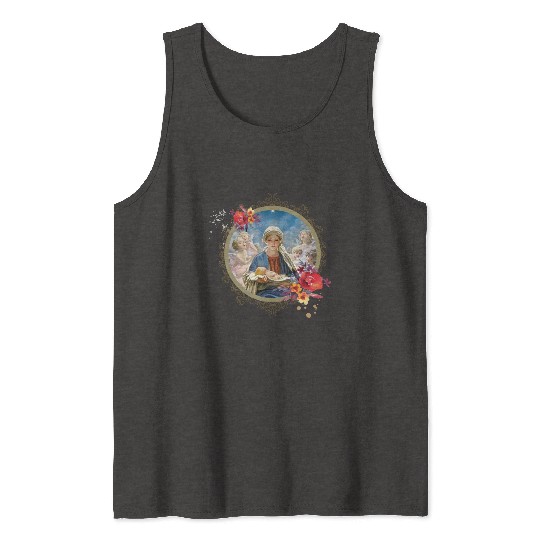 Christmas Nativity Star Blessed Mother Mary Jesus Tank Tops