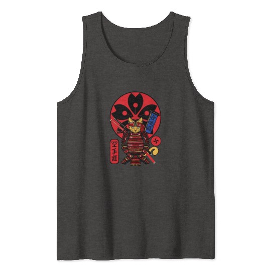 Samurai Cat Tank Tops