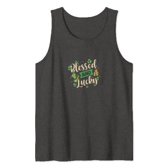 Blessed And Lucky Irish Pride St. Patricks Day Tank Tops