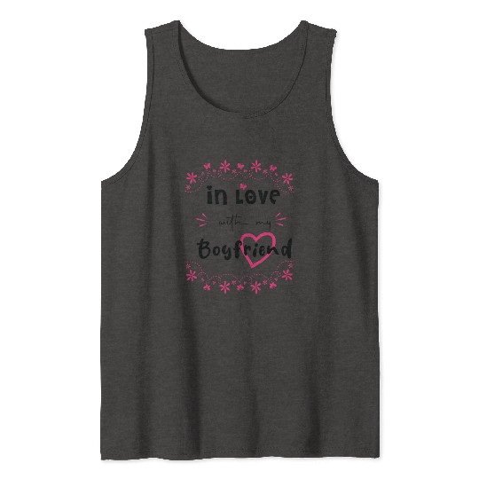 In Love with My boyfriend Cute Valentine day Mom Tank Tops