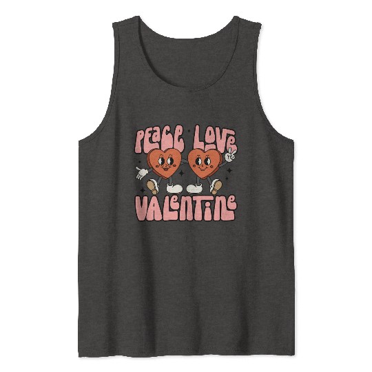 Peace Love Valentine Candy Heart Tank Tops