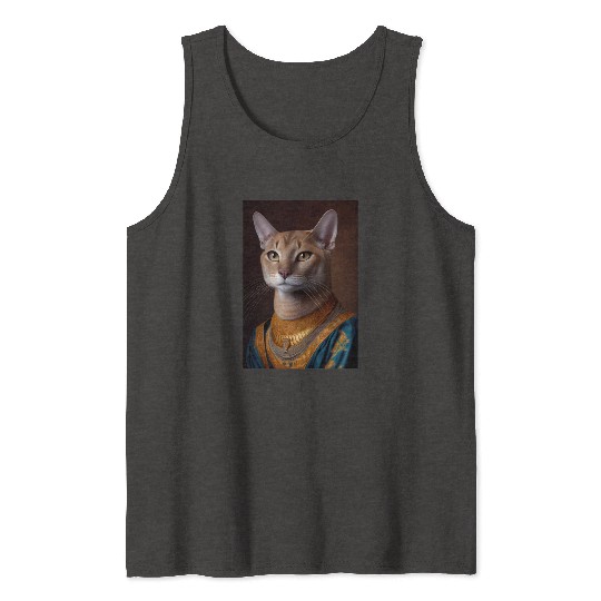 Chausie Queen Cat Breed Portrait Royal Renaissance Tank Tops