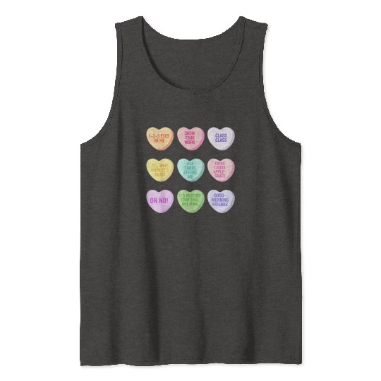 Teacher Valentines Day Conversation Heart School Tank Tops