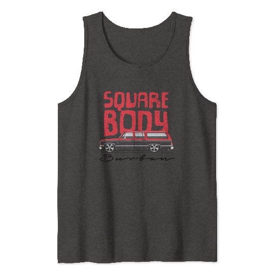 square Cardinal Red Tank Tops