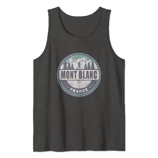 Mont Blanc France French Alps Vintage Hiking Tank Tops