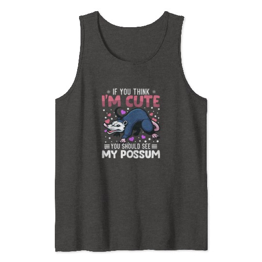 Possum Heart Valentine's Day Animal For Womens Tank Tops