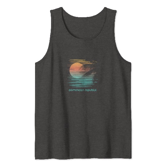 Artistic Dominican Republic Palm Tree Vacation Tank Tops