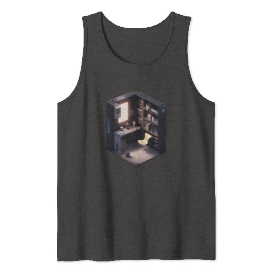 Cube Room Print - For Fans of Geometric and 3D Art Tank Tops