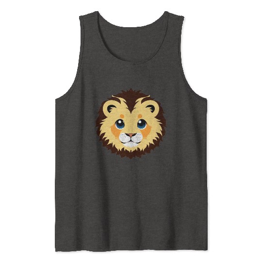Royal Cartoon Lion - King of the Jungle 8 Tank Tops
