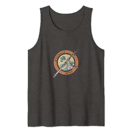 Ofishally Retired Fishing Retro Retirement Fishing Tank Tops