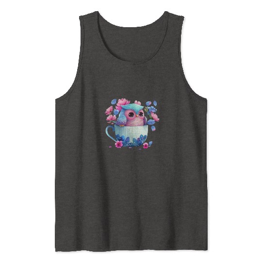 Owl Animal Cute Wild Bird Zoo Forest Nature Child Tank Tops