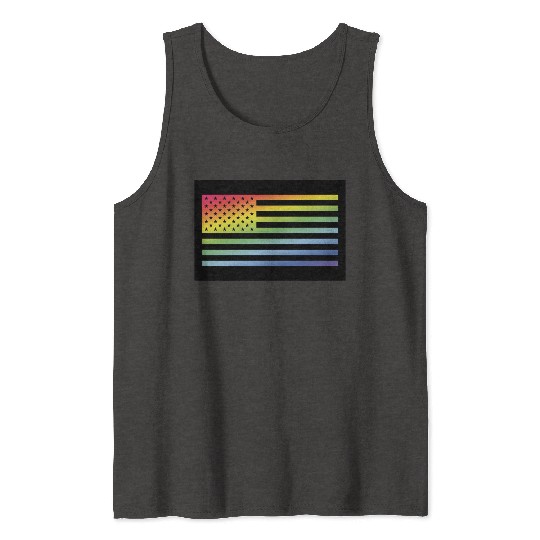 Stars And Stripes / Rainbow Flag (USA / Poster) Tank Tops