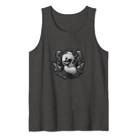 skull with a beard Tank Tops