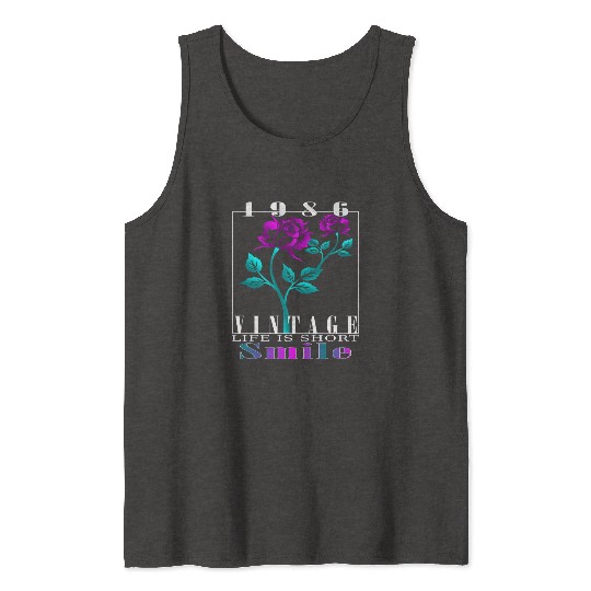 1986 Born Vintage Rose Gift Tank Tops