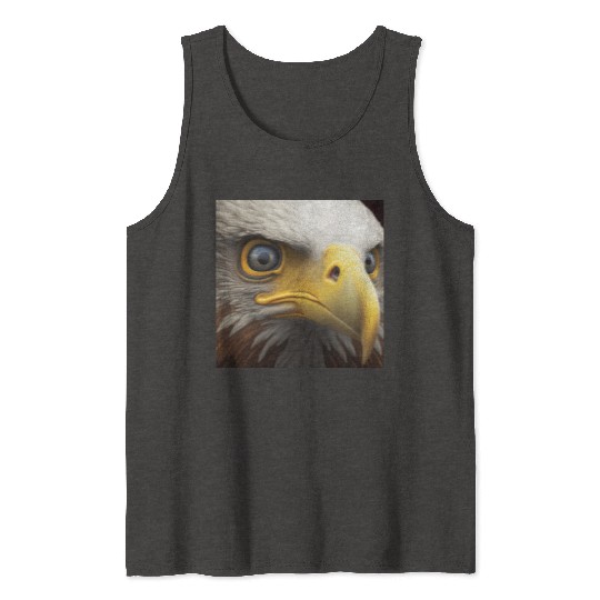 bald eagle eyes hyper realistic hyper details Tank Tops