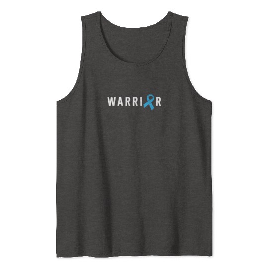 Prostate Cancer Warrior Light Blue Ribbon Dad Tank Tops