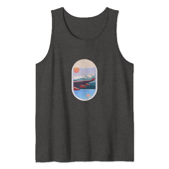 Wanderlust Plane Window Travel Landscape Nature Tank Tops