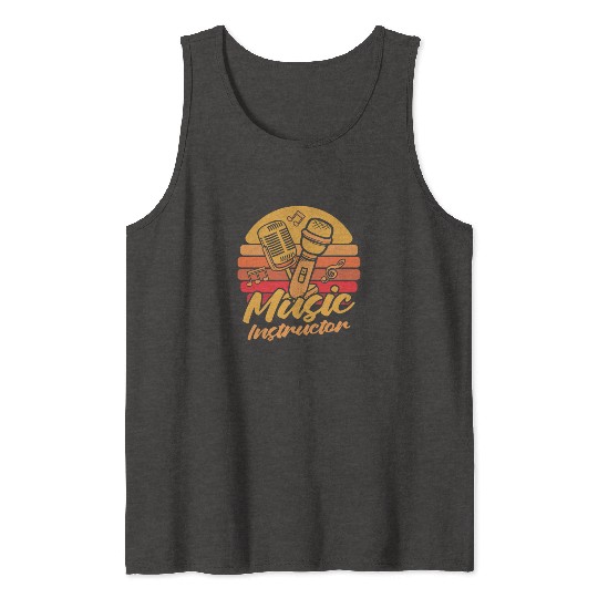 Music Teacher Microphone Tank Tops