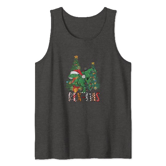 Dino dinosaur T-rex Trex Tyrannosaurus Xmas Tank Tops