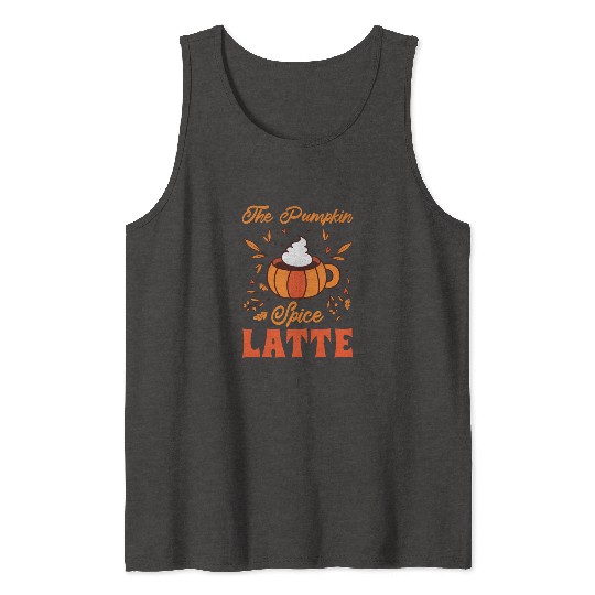Pumpkin Spice Latte Halloween Coffee Lover Tarot Tank Tops