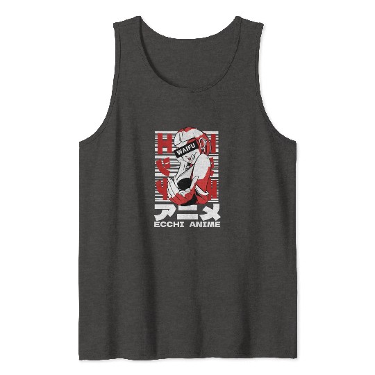 Japanese Ecchi Anime Aesthetic Waifu Manga Girl Tank Tops