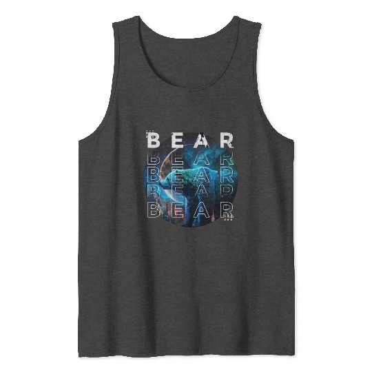 Midnight Roar: A Bear's Lunar Adventure Tank Tops