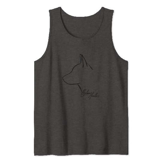 Funny Blue Heeler Profile dog mom Tank Tops