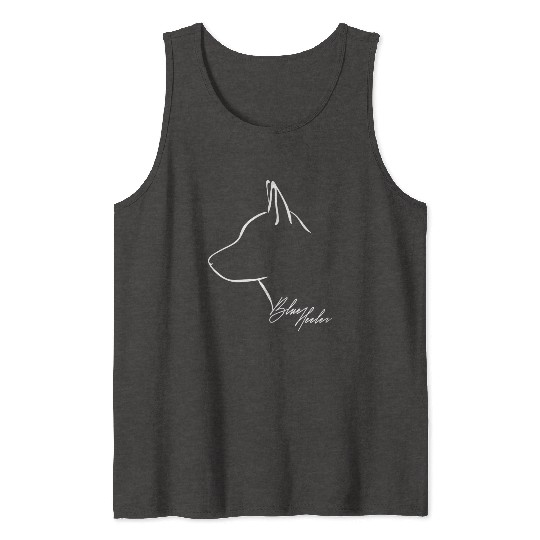 Funny Blue Heeler Profile dog mom Tank Tops