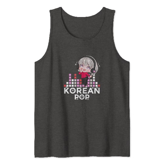 Kawaii Kpop Anime Finger Heart Korean Pop Chibi Tank Tops