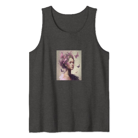 Breast Cancer Survivor Pink Flower Hair Girl Tank Tops