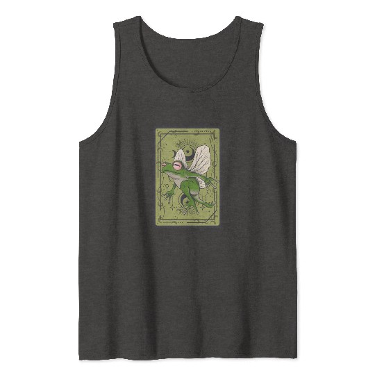 Frog Fairy Tarot Card Celestial Moon Occult Cottag Tank Tops