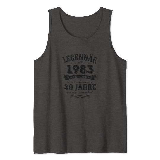40th Birthday Vintage 1983 Tank Tops