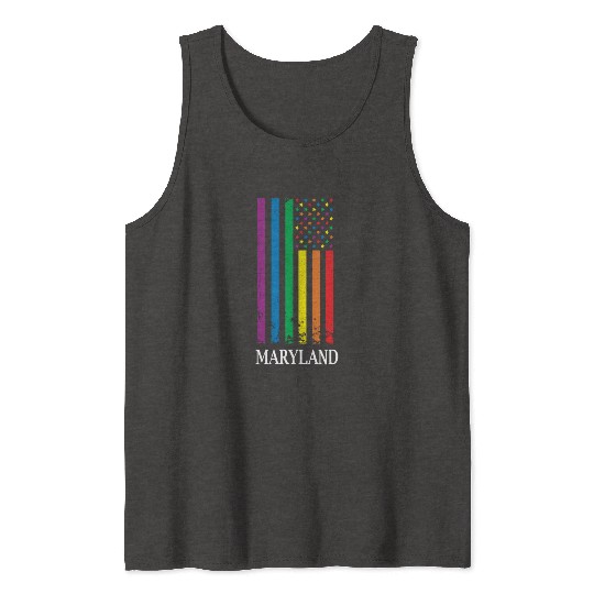 Maryland Pride Month Pride Flag LGBT Community LGB Tank Tops