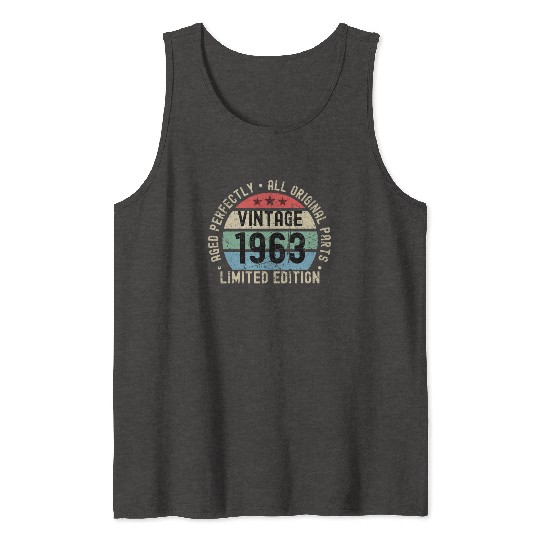60th Birthday Vintage 1963 Tank Tops