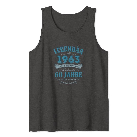 60th Birthday Vintage 1963 Tank Tops