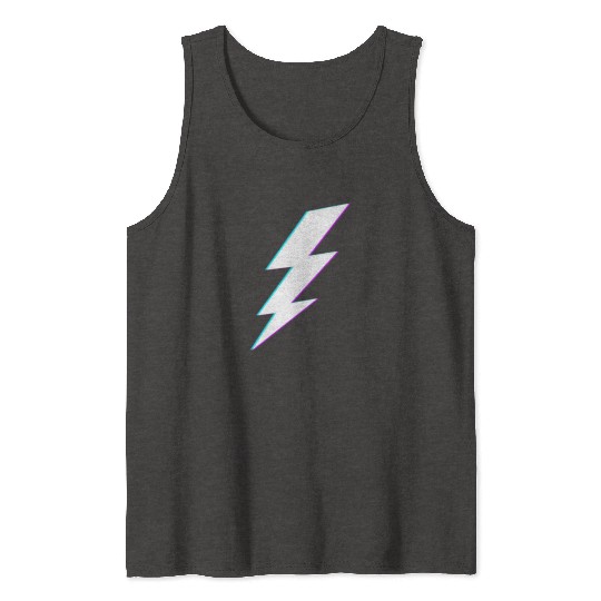 Lightning Bolt Vaporwave Storm Lightning Tank Tops