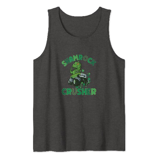 St. Patrick's T. rex Monster Truck The Shamrock Tank Tops