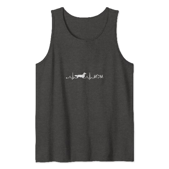 Long Haired Dachshund Heartbeat Dog Mom Giftlong d Tank Tops