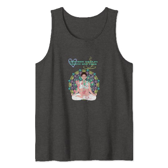 this mom runs on coffee and yoga Tank Tops