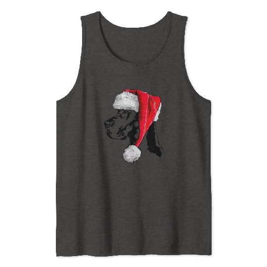 Santa Great Dane Dog Christmas Wilsigns Tank Tops