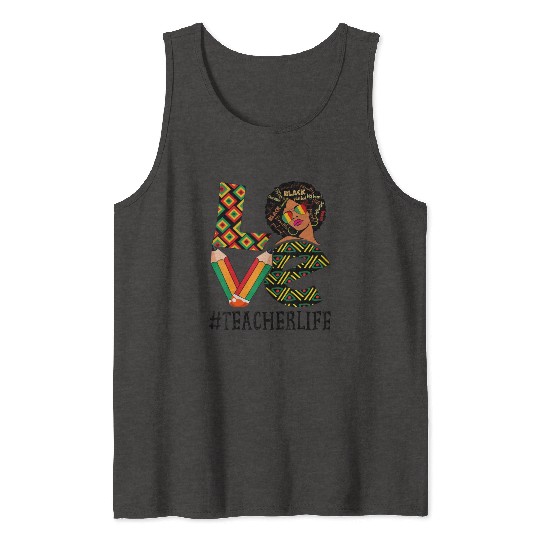Teacher Love Afro African American Tank Tops