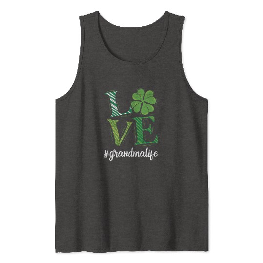 Love Grandma life St. Patrick's Day Grandma Tank Tops