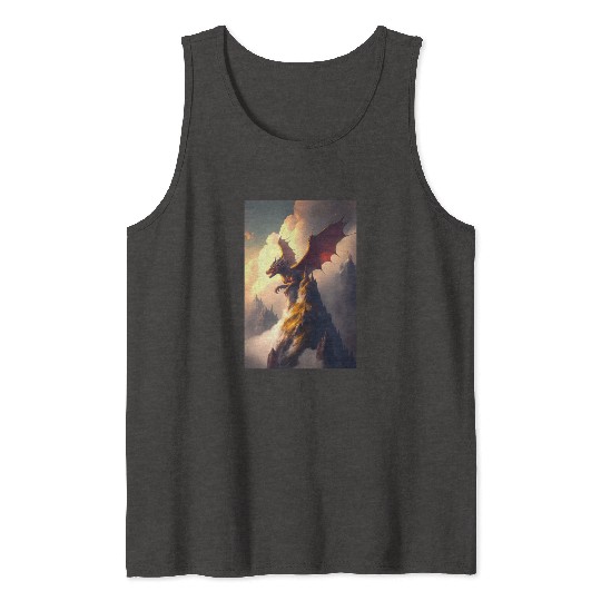 Mystical Dragon in fog Tank Tops