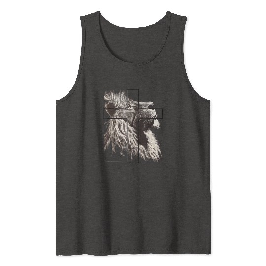 Lion Love Cross God Savior Church Christian Gift C Tank Tops