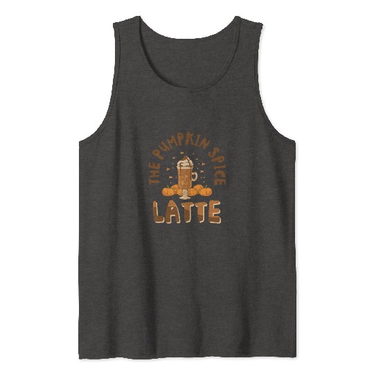 Pumpkin Spice Latte Halloween Coffee Lover Tarot Tank Tops